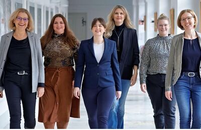 Projektteam v.l.n.r.: Monika Brottrager-Jury, Martina Linzer, Lena Posch (alle Diözese), Petra Traußnig (Styria vitalis), Sarah Wack (Diözese) und Ines Jungwirth (Styria vitalis).