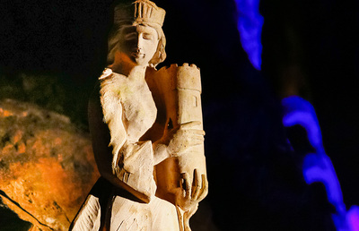 Darstellung der heiligen Barbara im Silberstollen von Oberzeiring